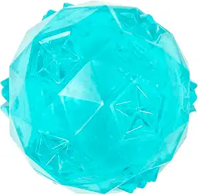 Jambo Pet, Bola TPR Diamond, Com Efeito Sonoro, Ideal Para Cães, Flexível e Macio Para a Mordida, Reduz Estresse, Tamanho e Cores Sortidas (Grande, Azul)