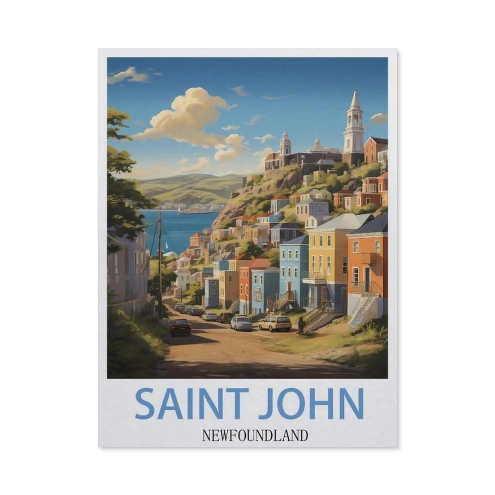 Funny Metal Tin Sign Wall Decor，Saint John Newfoundland(15x30cm）
