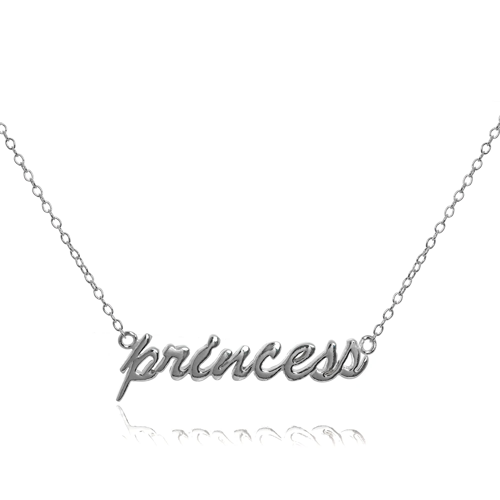 jewellerybox Sterling Silver Princess Necklace on 16 Inch Chain