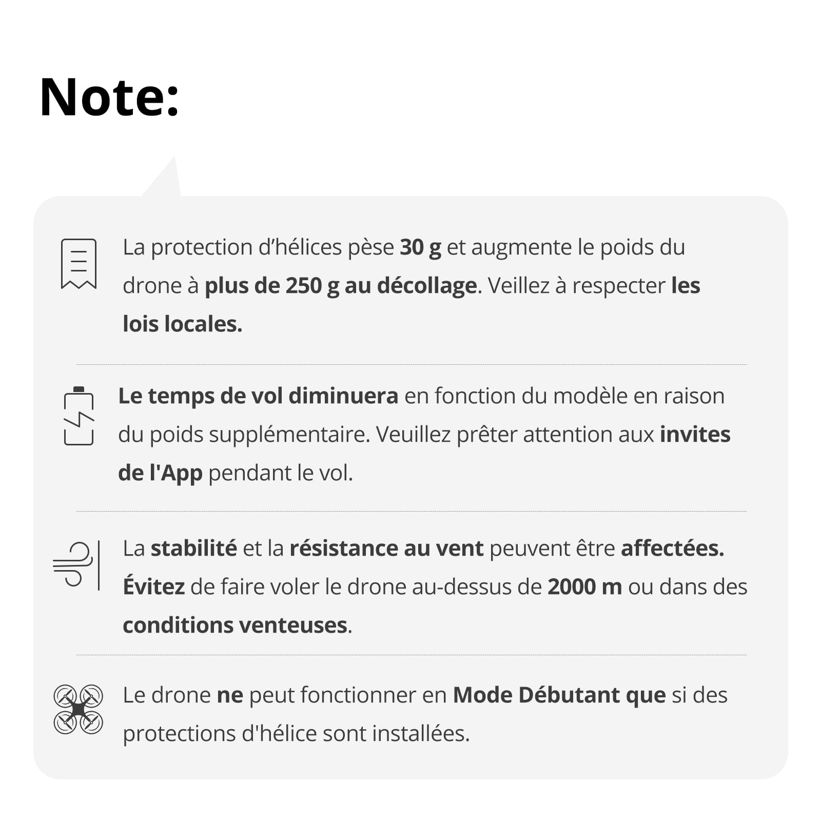 Protection d'hélice pour Drone Potensic ATOM 2, Protection d'hélice pour ATOM 2/ATOM/ATOM SE/ATOM LT, Accessoires de Sécurité pour Drone