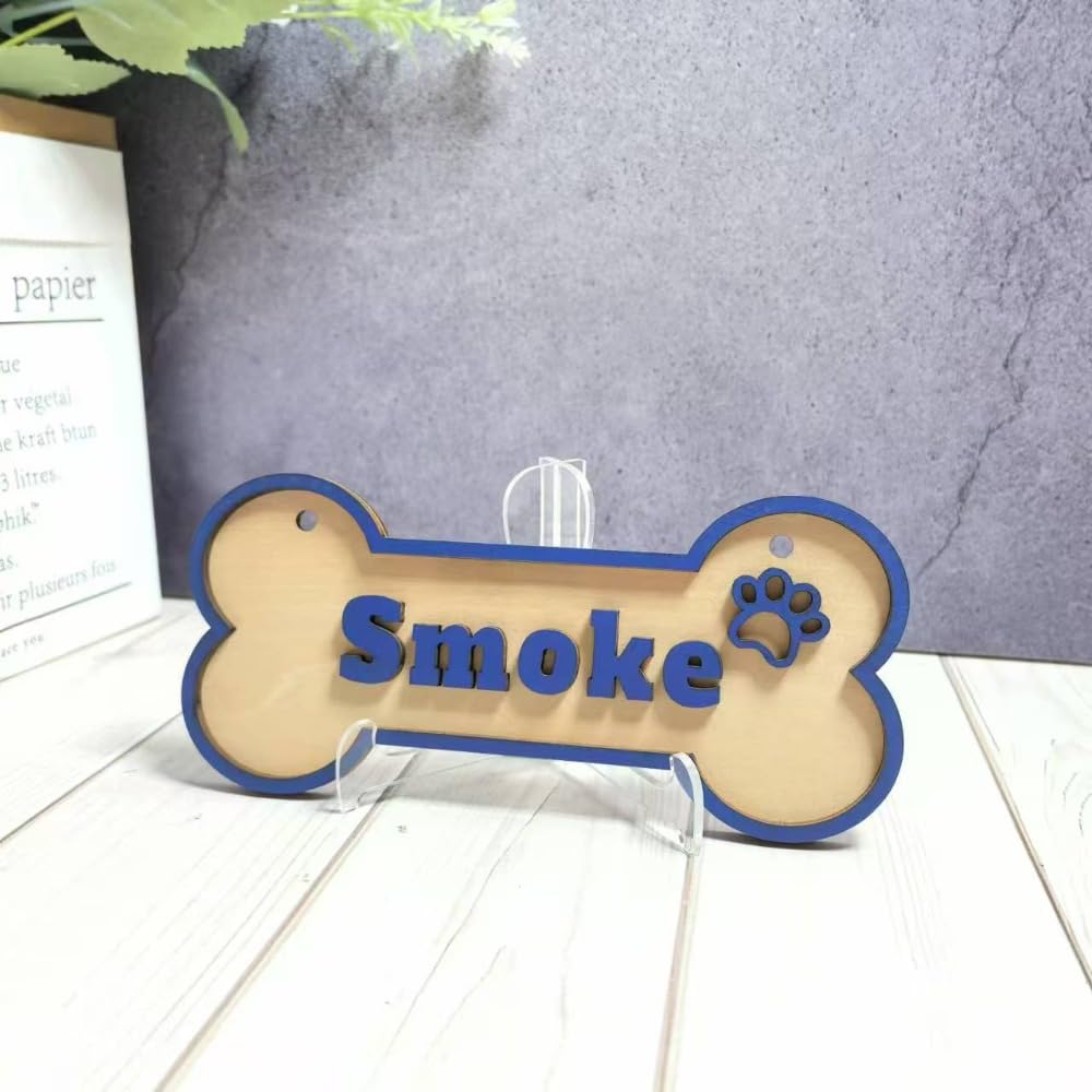 Cartello personalizzato per gabbia, cartello per cucce per cani, targhetta in legno personalizzata, targhe per camere per animali domestici, regalo per gli amanti dei cani (20 x 10 cm)