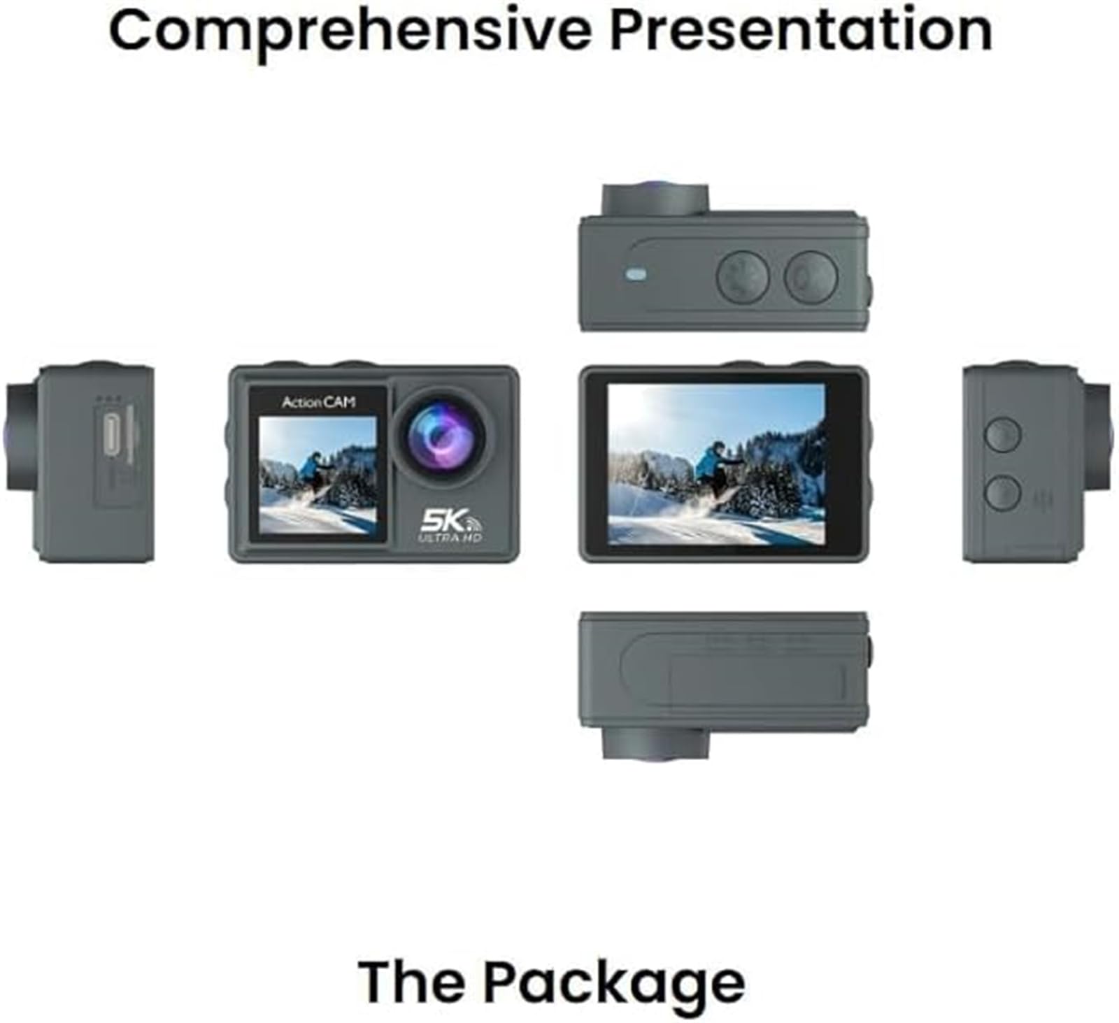 MEIION glaciva Action Kamera 5K + Speicherkarte 64 GB wasserdichte Actionkamera mit WiFi, externem Mikrofon und umfassendem Zubehör für Abenteuer und Unterwasseraufnahmen