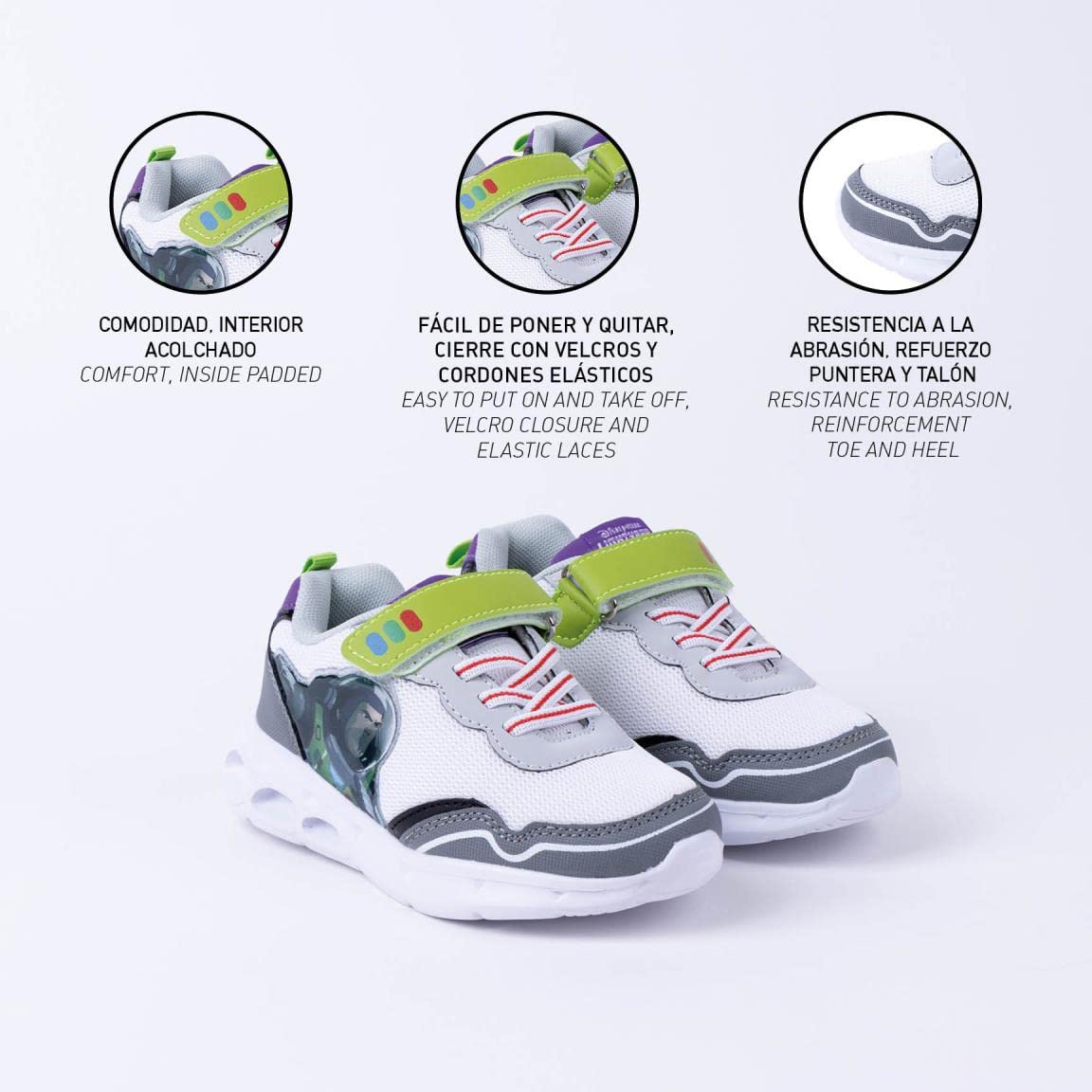 CERDÁ LIFE'S LITTLE MOMENTS Zapatillas Niño Luces de Buzz Lightyear con Velcro para Facilitar Su Independencia Y Comodidad Y Refuerzo En La Puntera ZapatillasNiños