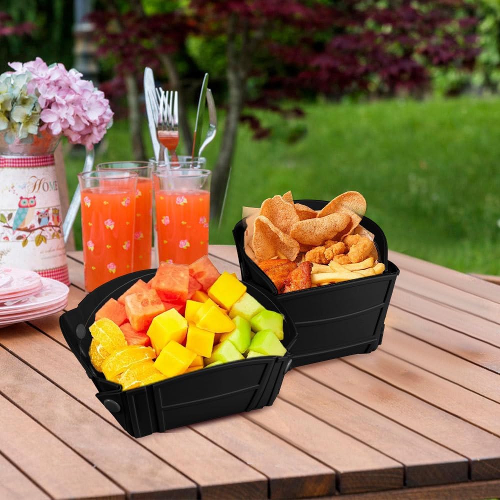 Collapsible Silicone Bowl, Portable Camping Tableware, Folding Fruits Cutting Board, Heat Insulated Food Storage Box for Home Travel Camping Picnic