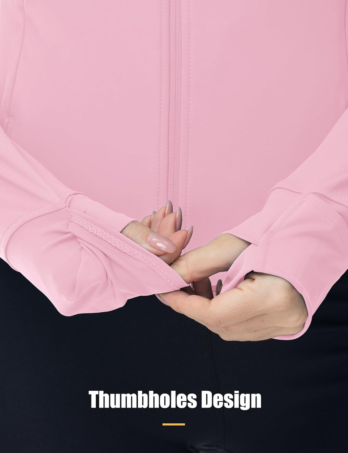 Gopune Women's Workout Athletic Jacket Lightweight Zip Up Yoga Slim Fit Tops with Pockets - Image 7