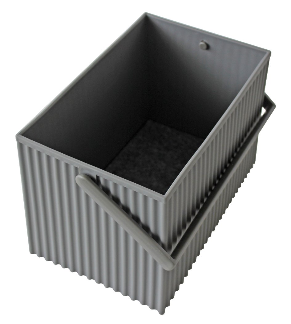 Boîte de rangement bac empilable plastique noir petit modèle étagère