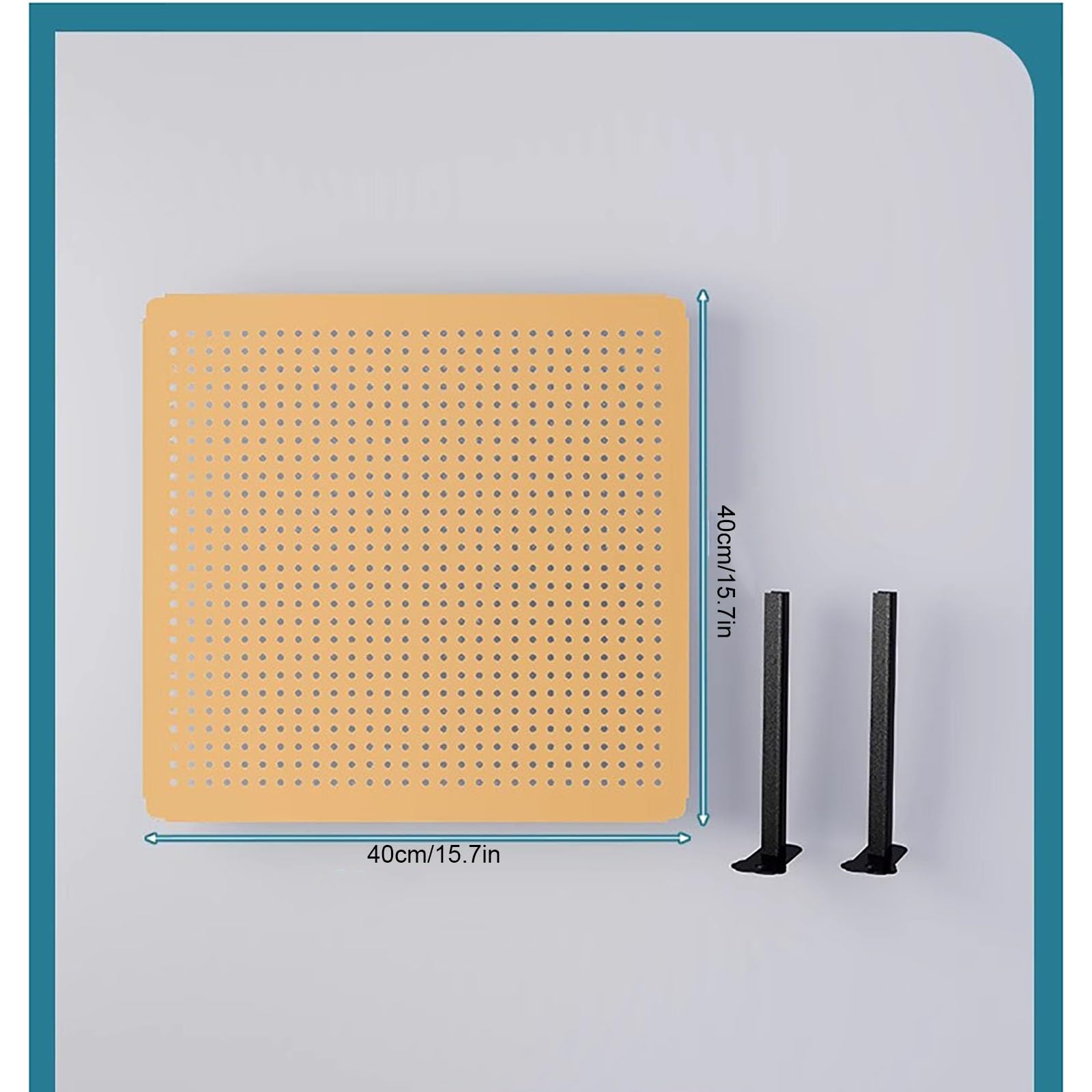 Pegboard, Stecktafel, Lochwand, Stecktafel-Werkzeugaufbewahrungsset mit Regalen und Zubehörhaken für Büroschreibtisch, Arbeitstisch-Organisation(Orange,Small)