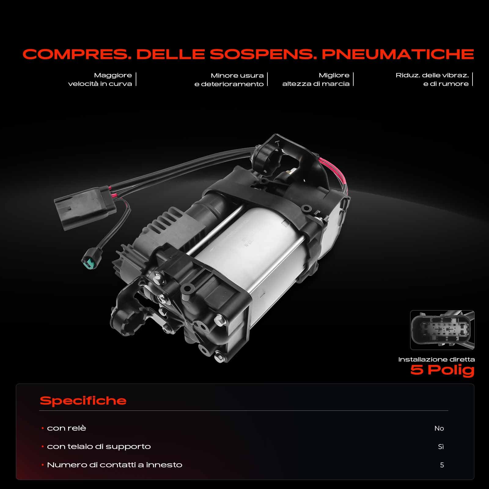 Frankberg Sospensioni pneumatiche Compressore Compatibile con Model S 5YJS 60 60D AWD 85 85D AWD P85D AWD P85 2012-2025 Replace# 6006403-00-A,600640300A
