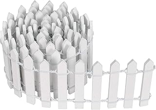 Miniature Wooden Fence White Mini Wooden Borders 90 x 5 cm Miniature Fence for Fairy Garden Terrarium Doll House Garden Bonsai Micro Landscape Accessories