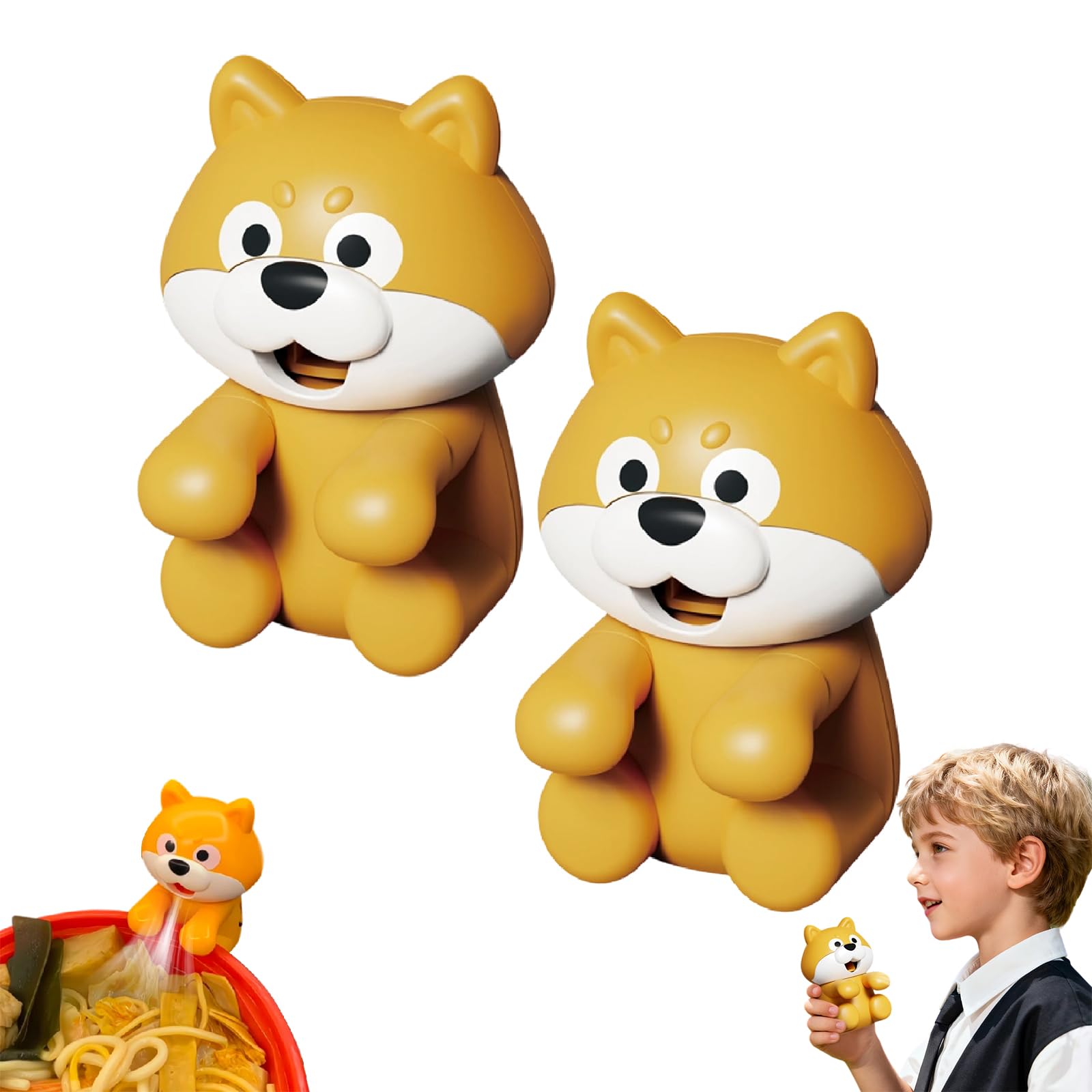 Clip-On Mini Fan for Cup & Bowl, Cute Animal Shaped Personal Fan for Cooling Coffee, Dog-Shaped Air-Blowing Cooling Attachment for Hot Drinks (2 Pc)