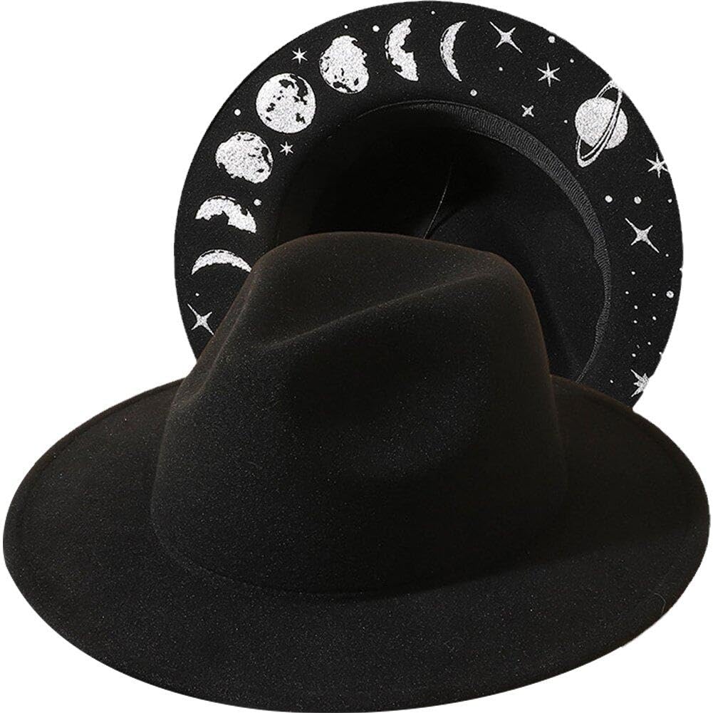 Luxylei Women's Vintage Fedora Hat with Wide Brim Vintage Warm Wool Hat Fashion Warm Fisherman Cap Panama Hat for Autumn Winter