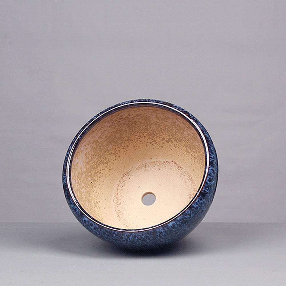 Niebieski ceramiczny przeszklony pojemnik na kwiaty DoniczkaSoczysta roślina doniczkowa Ceramiczna Bardzo duży salon Osobowość Zielona umywalka na rośliny z otworem drenażowym Doniczki Bonsai