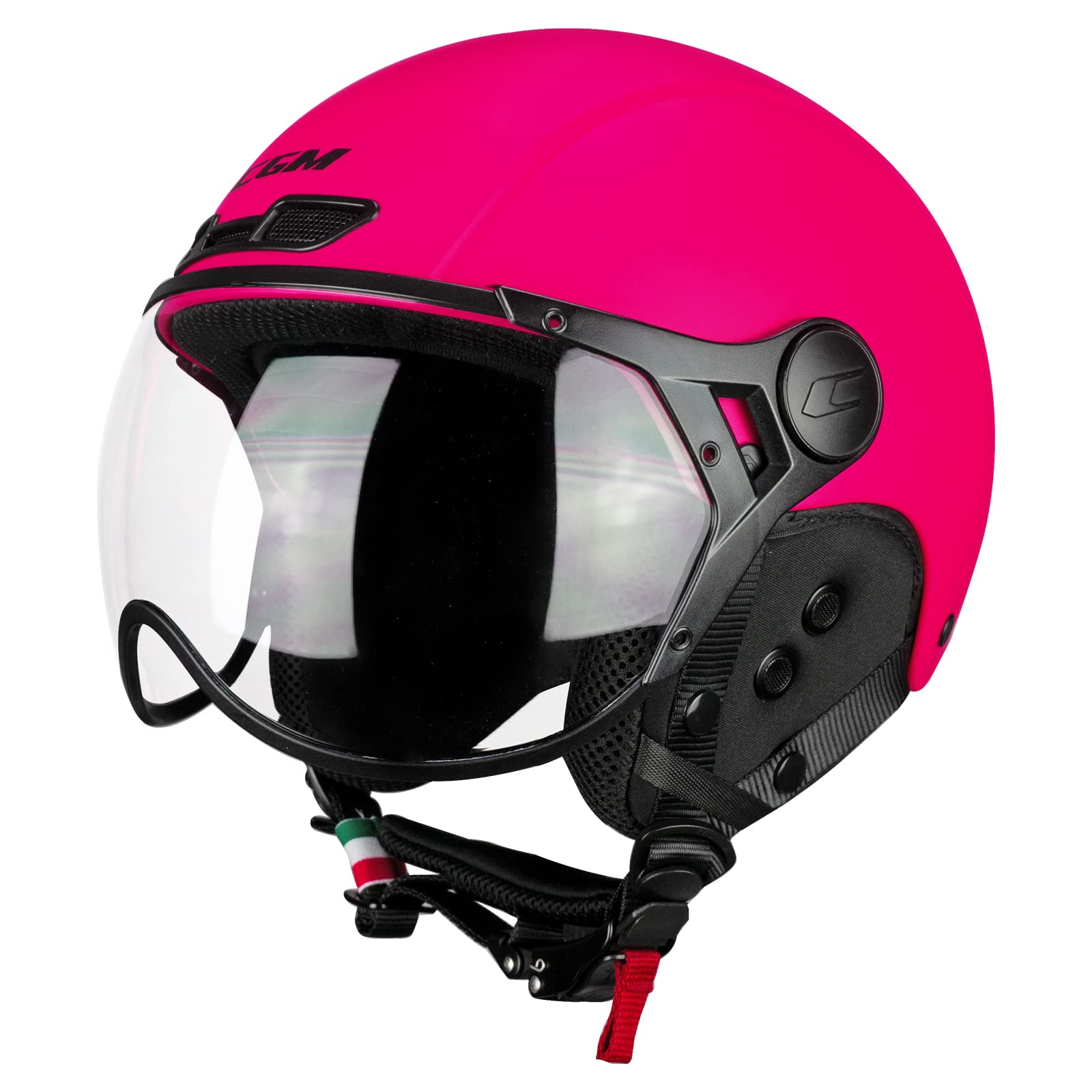 CGM EBI Casque de Ski Unisexe pour Adulte, Rose Fluo Mat, XS (53-54 cm)