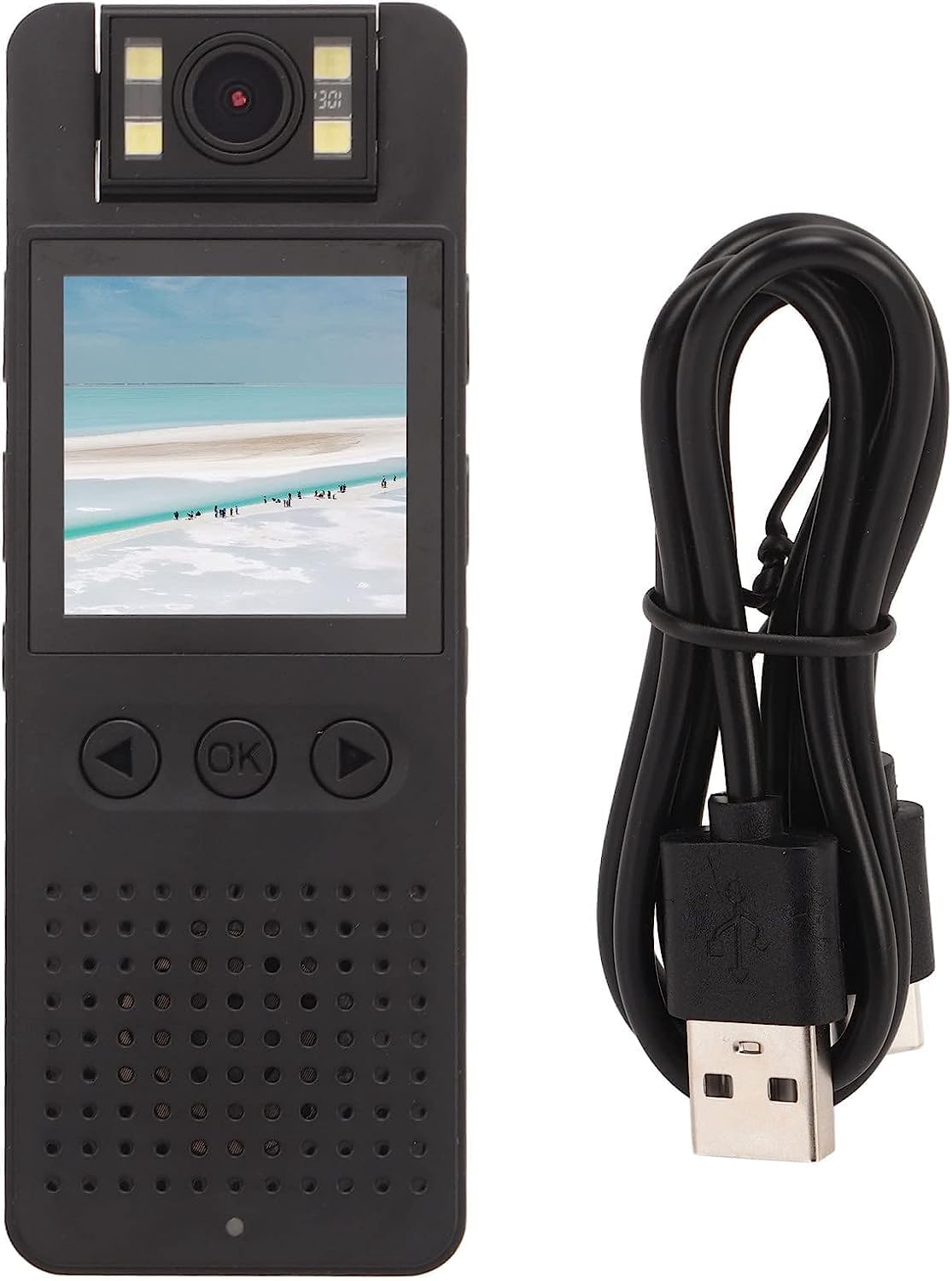 SekyuritiBijon Mini Body Camera Video Recorder, Digital Display Voice Recorder Support 256GB SD Card - WiFi Small Body Camera Light Vision with Long Battery for Daily Life on Travel