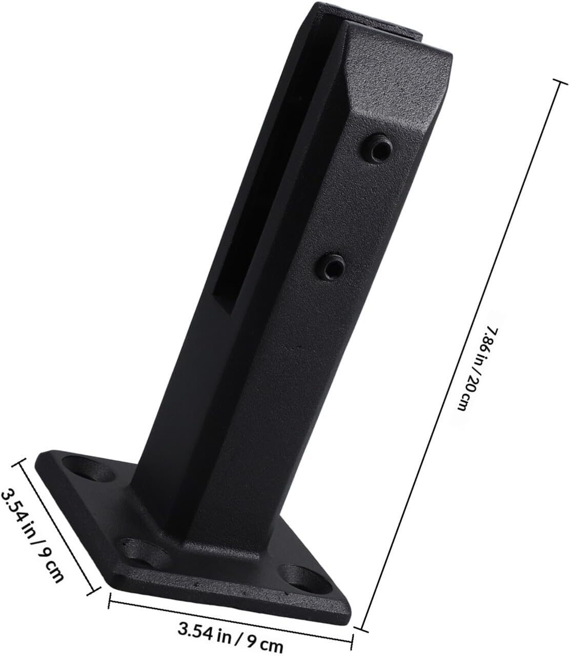 Stainless Steel Glass Clip Floor Mount for Pool Handrail Stair Balustrade, 200mm Height Glass Railing Bracket Screws, Balcony and Garden Fencing Holder
