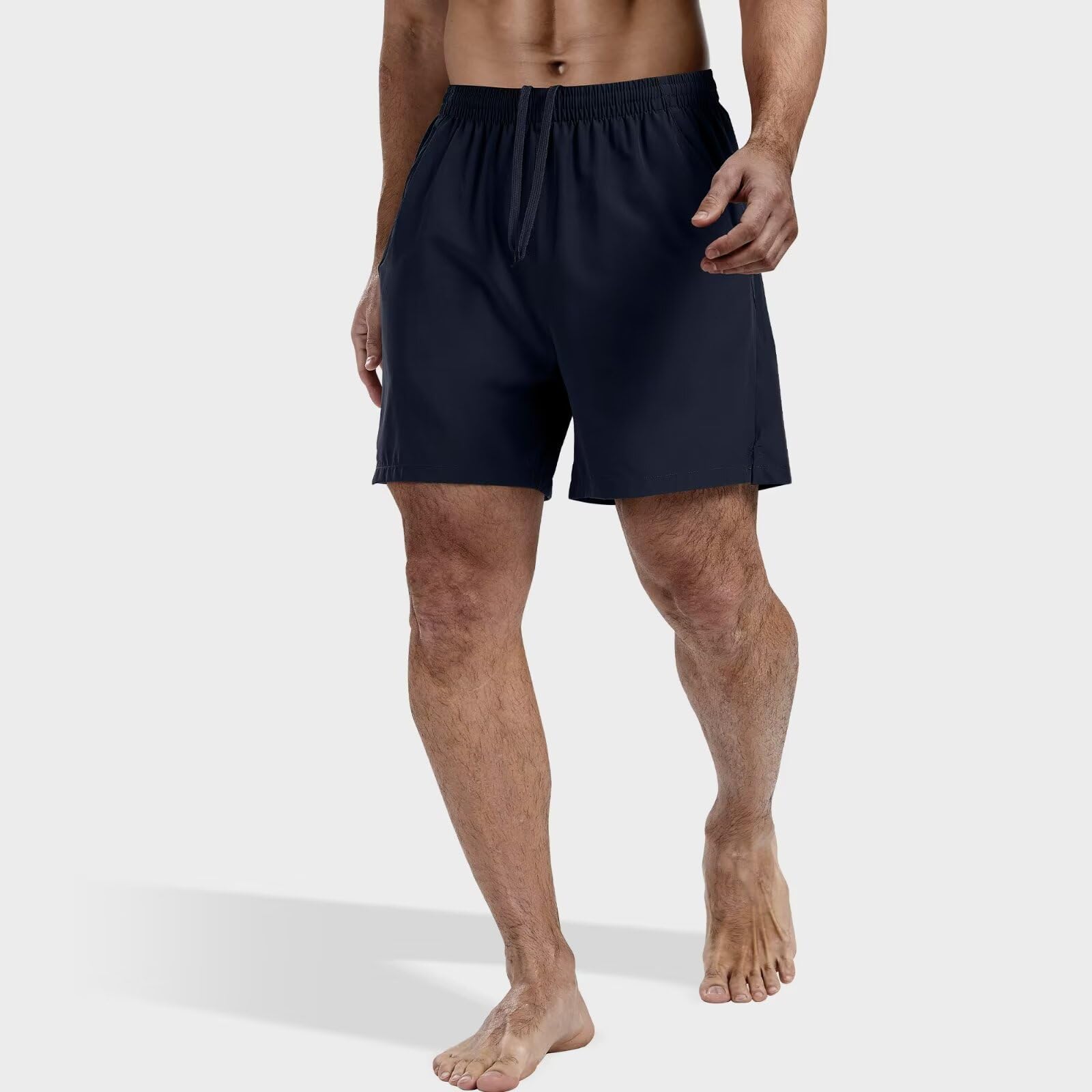 FIONECA 3 Pack Men's Athletic Running Shorts 5 Inch,Quick Dry Gym Workout Shorts with Zip Pockets