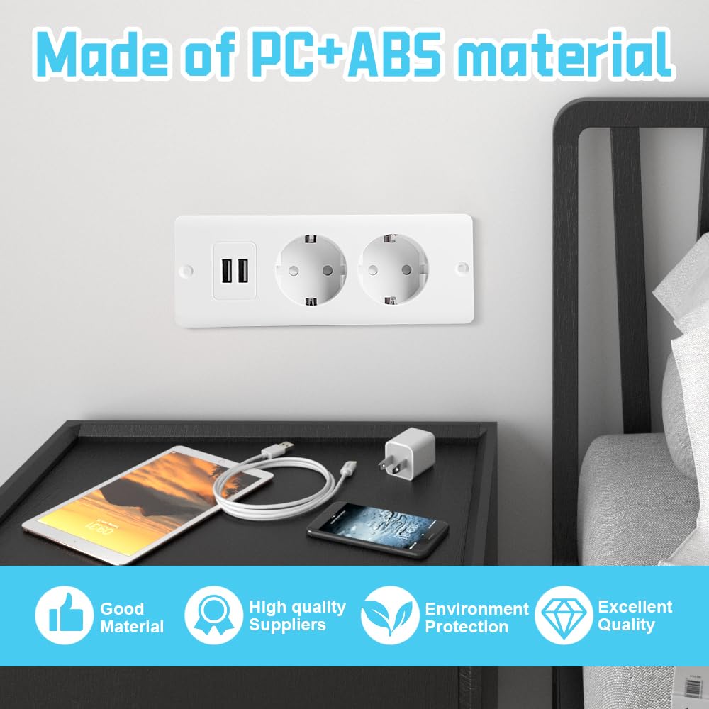 Enchufe Empotrable Mesa Toma De Corriente Retráctil Con 2 USB, Regleta  Empotrada De 2 Vías Con Cable De 1,6 M, Enchufe Regleta Con Usb, image size:1000x1000