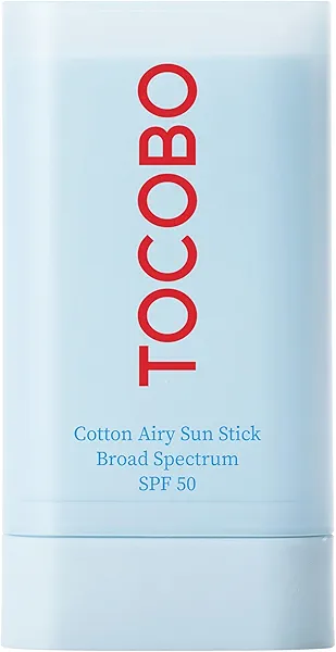 Cotton Airy Sun Stick SPF 50 Broad Spectrum Korean Matte Sunscreen Stick for Face - Travel Size Sebum Control Sunblock -Vegan, Lightweight, Non-Sticky 0.67 oz