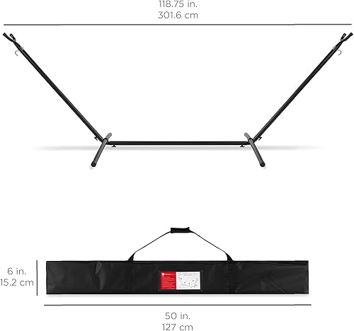 Vista 19 de Hamaca Best Choice Products doble, de algodón, estilo brasileño, para 2 personas Rayas desérticas