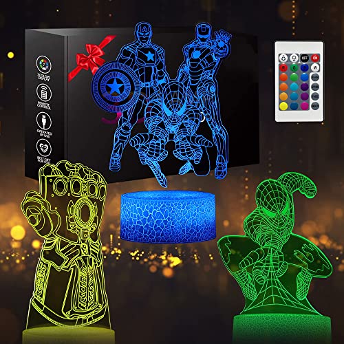 Effetto visivo 3D creativo: la luce notturna 3D viene fornita con 3 lastre acriliche e 1 base per luce notturna in ABS. I pannelli acrilici con incisione laser possono darti un effetto perfetto della visione 3D. Aiuta il tuo bambino a dormire meglio la notte.