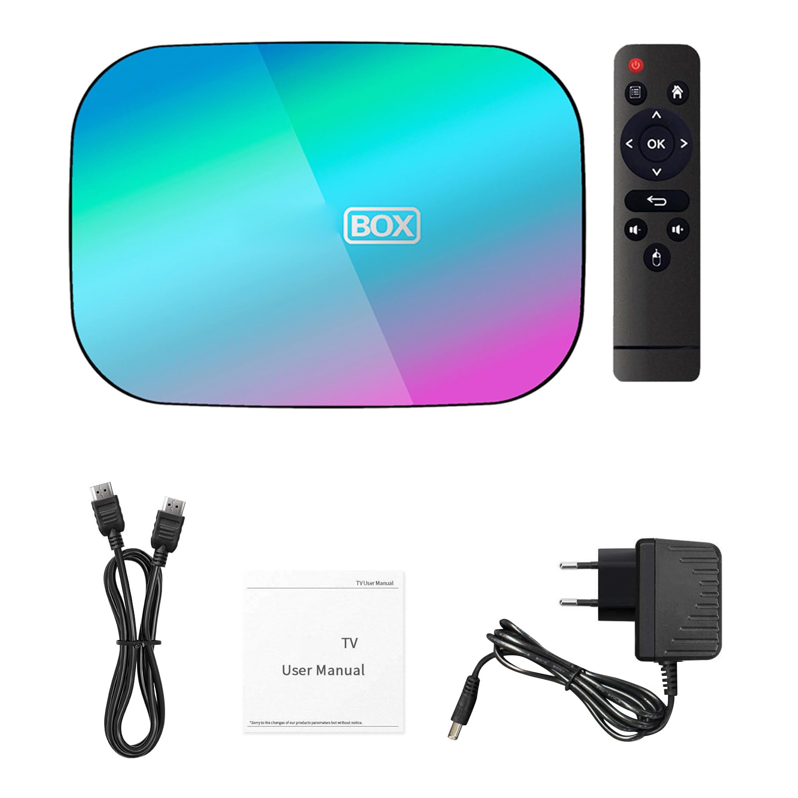 Android TV Box 4GB RAM 8K Lettore Multimediale in Streaming, Dual Band 2.4G 5G WiFi Gigabit Ethernet S905X3 Quad Core Set Top Box, Smart TV per Home Theater (4+128G Spina europea)
