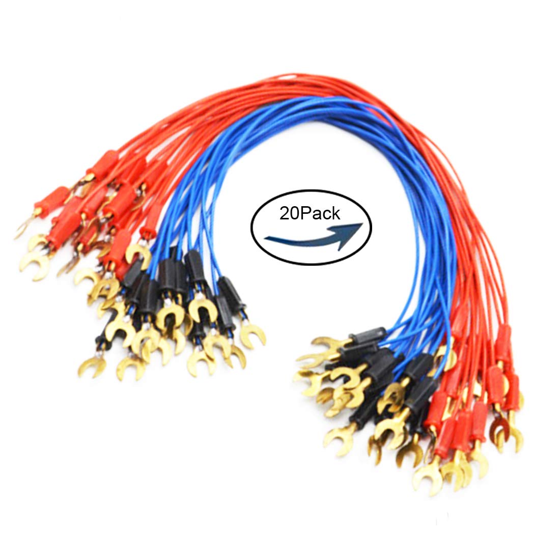 XFFCSEC 20pcs Circuit Wire connectors:Science Wire Used for Battery Holder/Knife Switch/Bulb Holder Electricity Connection,Great for Demos Teaching
