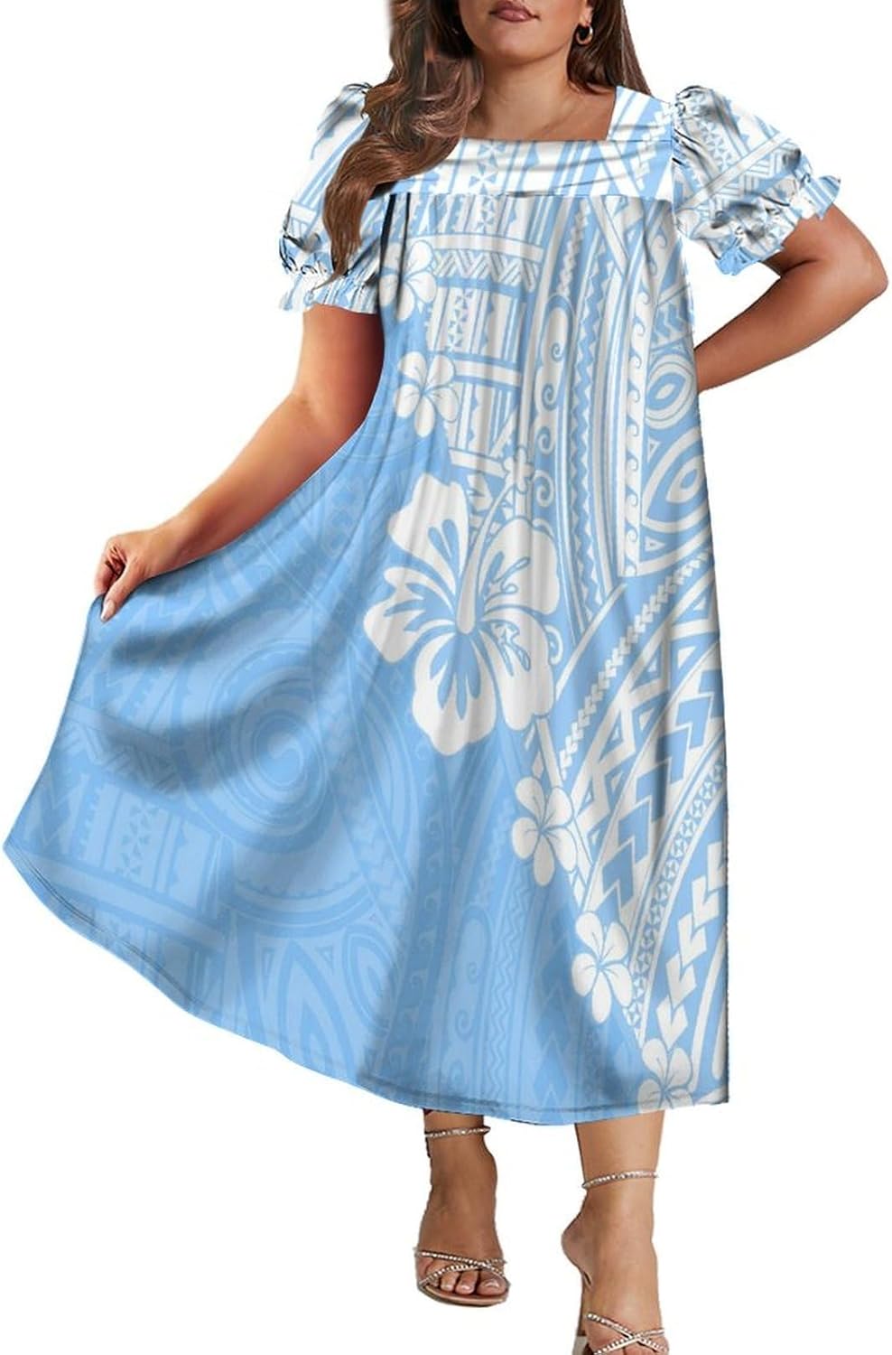 Polynesian Women's Party Dresses Chic Dress Mumu Pacific Islands Men's Shirt Samoan Islander Couples Costume