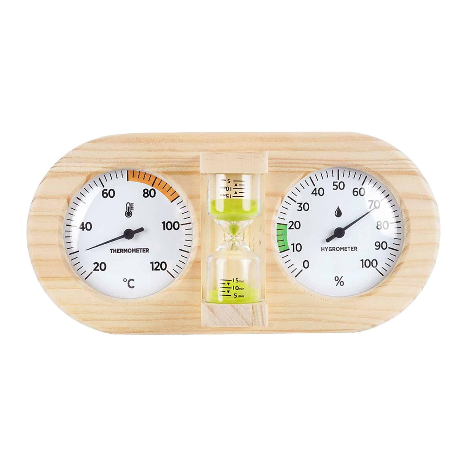 sauna thermometer hygrometer sand timer wall mounted bath measurement 3 in 1 green