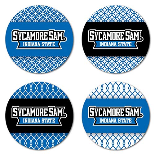 VictoryStore Coasters - Indiana State University Coaster Set, Patterned Design, Set of 4