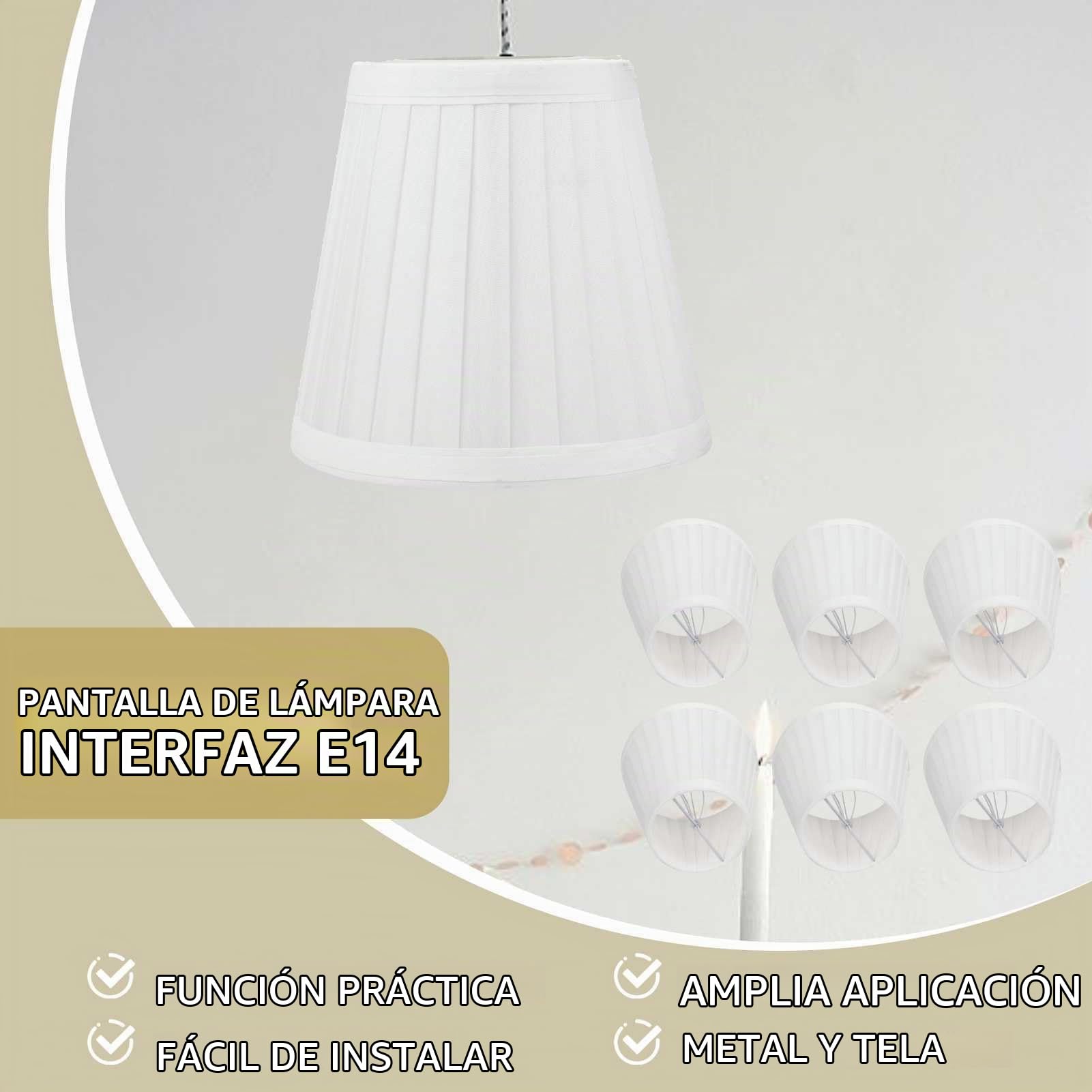 Juego de 6 pantallas de lámpara pequeñas, pantallas de lámpara de araña Clip on Lamp Shade para lámparas de mesa Chandeliers Wall Floor Lamp Replacement