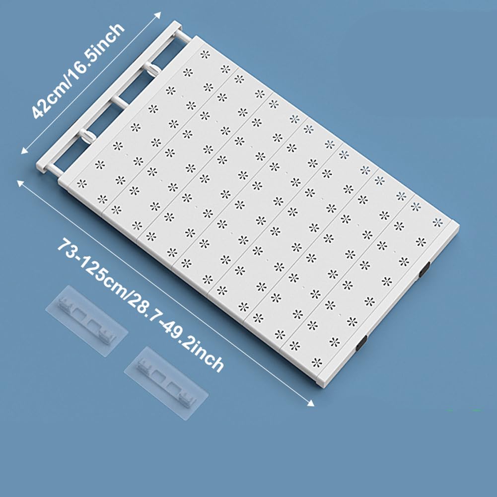 Paquete de 2 separadores de metal ajustables para estantes de armario, estante expandible para dormitorio y baño, 42 – 125 cm de ancho, ahorro de espacio, perfecto para el hogar