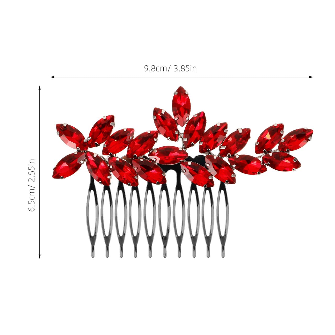 FRCOLOR Kopfhüungen für die Braut Kristallhaar-Seienkamm Haarkamm aus roten Kristall haarspange hochzeit haarnadeln hochzeit Haarschmuck für die Hochzeit Haarkämme BrautHaarkamm Mode
