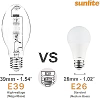 Vista 6 de Sunlite 03656 MH175/U/MOG M57 Lámpara de halogenuros metálicos, 175 vatios, base Mogul (E39), ED28, vida útil de 10,000 horas, 14000 lúmenes