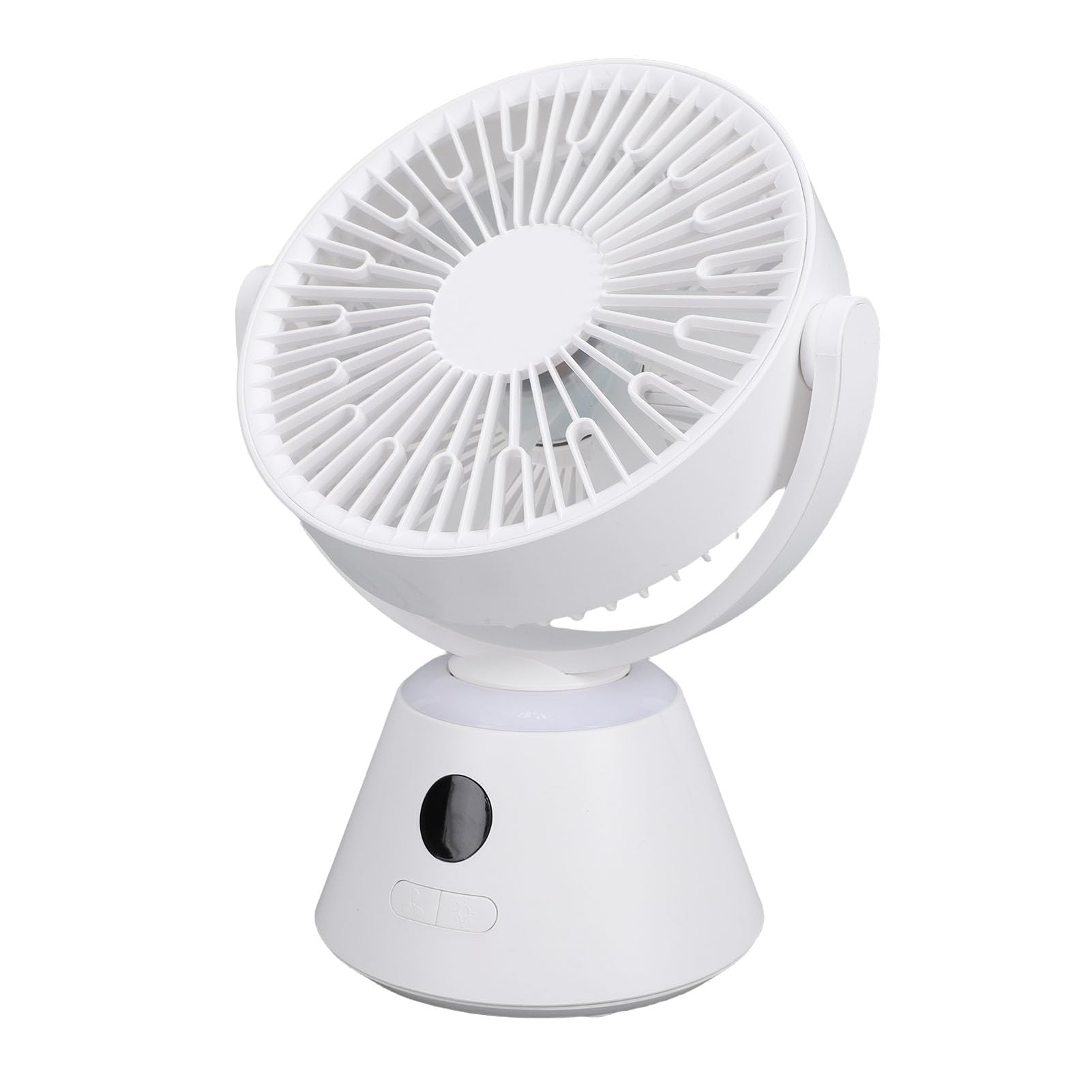 YWBL-WH Tischventilator mit Digitalanzeige, USB-Aufladbarer Ventilator, 3