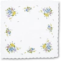 Vista 4 de GB - Pañuelos 100 algodón para mujer surtidos con borde ondulado y estampado floral 12 piezas