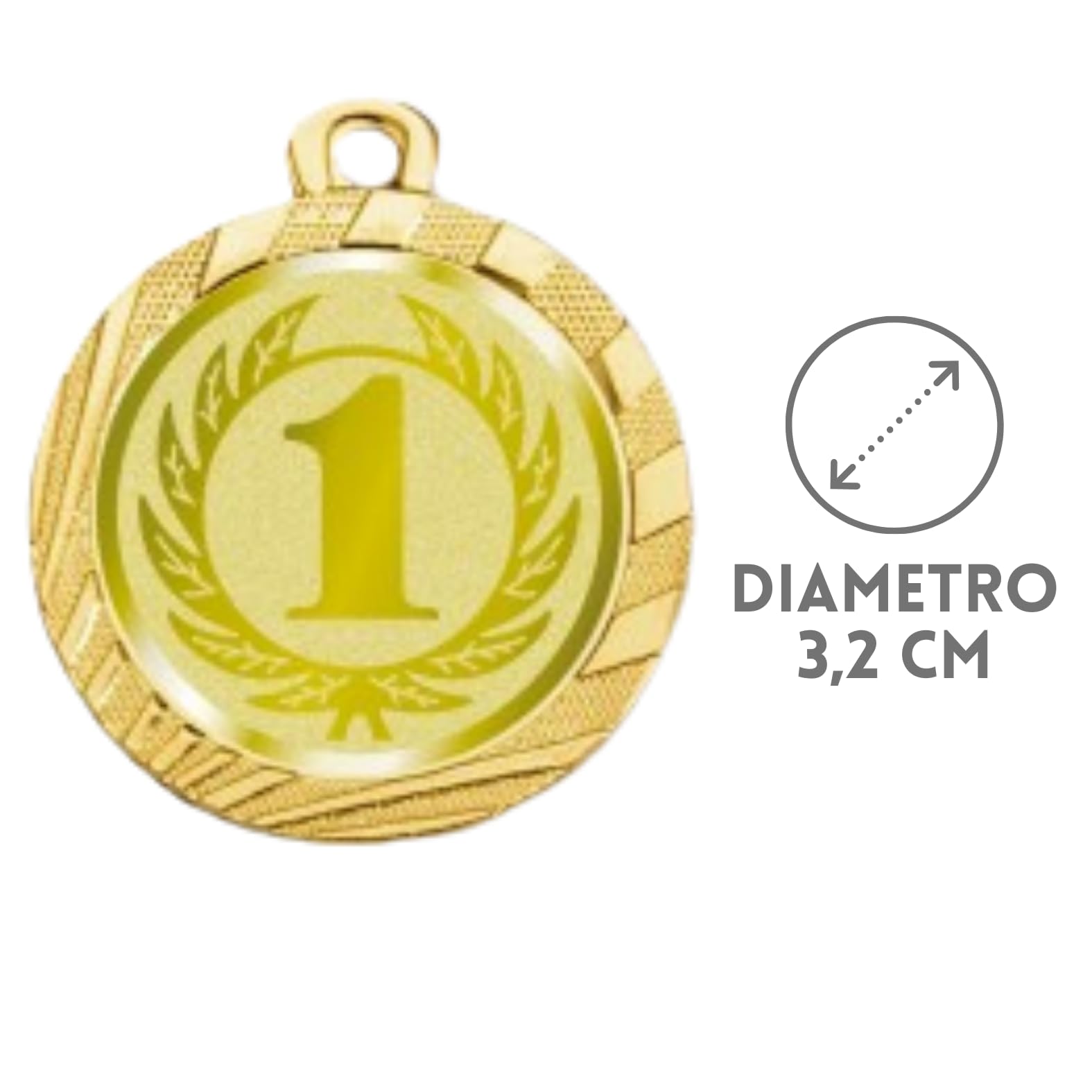 Tris Medaglie Premiazioni Personalizzate da 3,2 cm con Laccetto Medaglia Personalizzabili in Metallo con Stampa Personalizzata, Gare, Calcio, Fantacalcio, Sport | SET-23.008.Y3