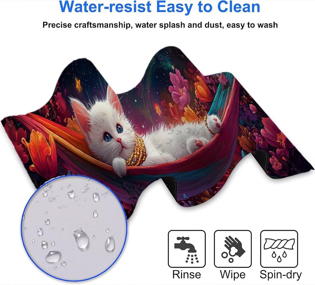 Tappetino Mouse XXL 1200x600x3mm Mouse Pad Gaming, Gatto Bianco Stelle, Mousepad Base Antiscivolo, Esteso Accessori Scrivania Tracciamento Ad Alta Precisione tappetino per Computer Ufficio, C0P-978