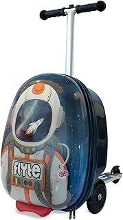 FLYTE Scooter Suitcase Folding Kids Luggage - Hardshell, Ride On with Wheels, 2-in-1, 18 Inch, 25 Litre Capacity