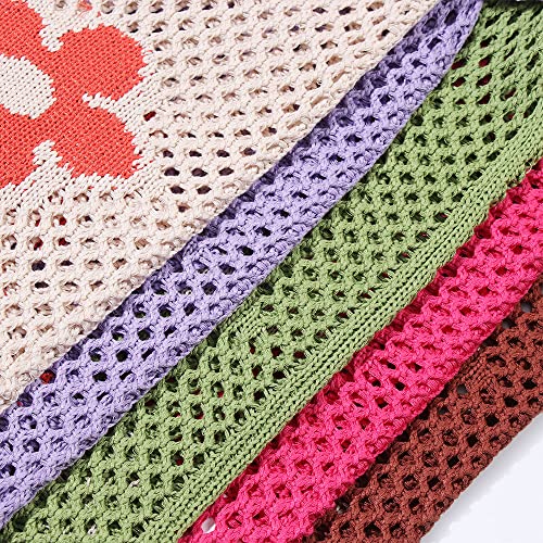 Image of Ovida Crochet Tote Bag Mesh Beach Bag Fairycore Hobo Bag Fairy Grunge Aesthetic Shoulder Bag Y2k Purse for Women Girls