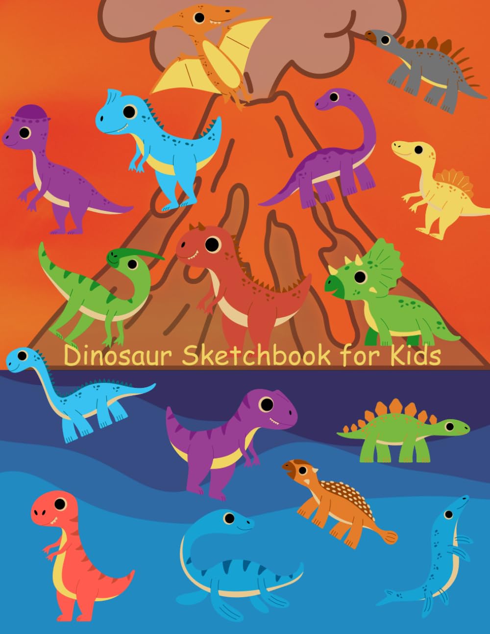 Dinosaur Sketchbook for Kids: 100 Blank Pages for Drawing and Doodling