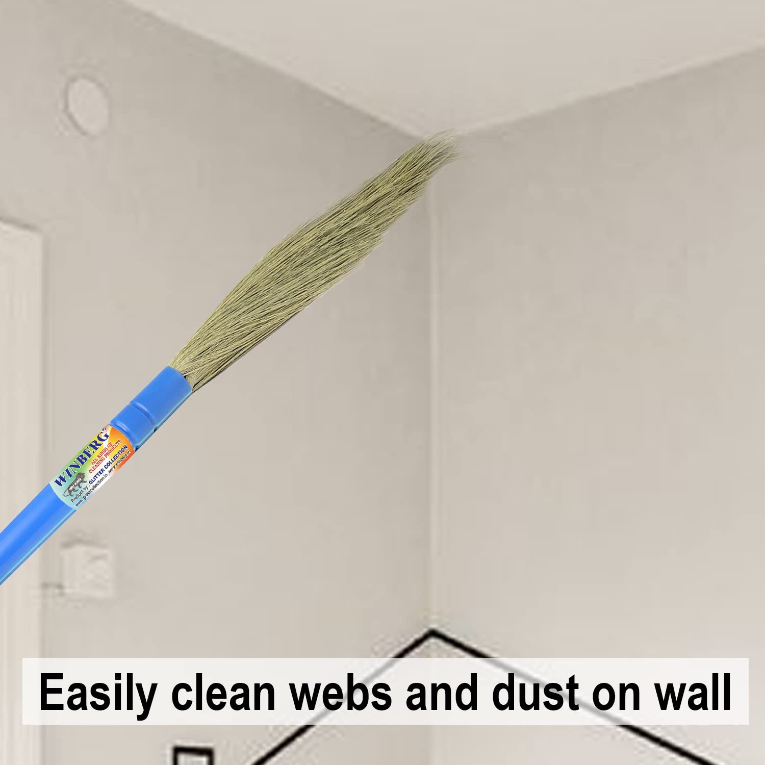 Winberg Plastic No Dust Broom Easy To Use And Cleaning Long Handle Hard Floor Jhadu Brm001, Blue 3
