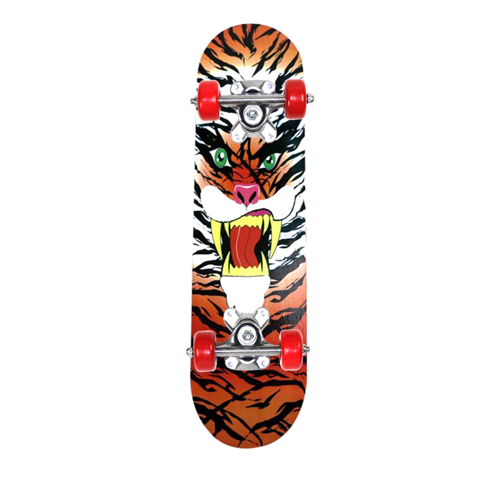 Skateboard Professionale Completo da 23,6 Pollici, Longboard Standard A Quattro Ruote in Acero Double Kick per Bambini E Principianti, Staffa in Lega di Alluminio da 60 Cm