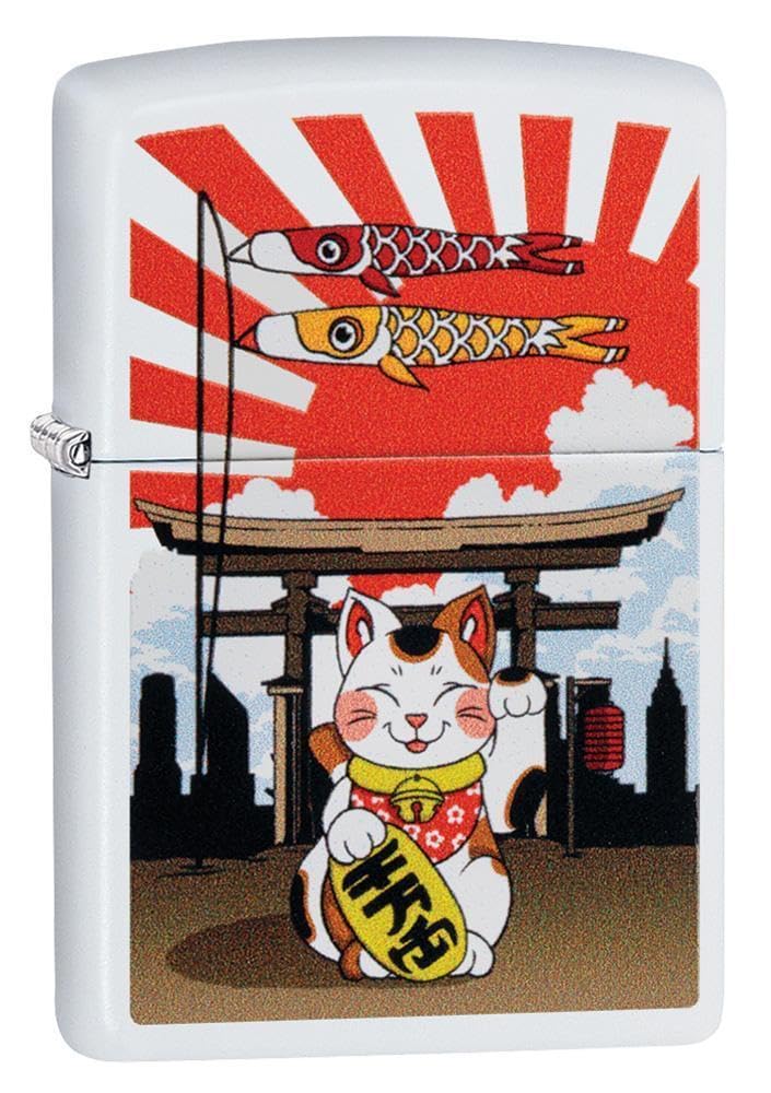 Zippo Lucky Cat Design Windproof Pocket Lighter