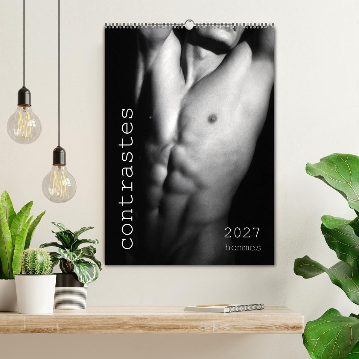 Contrastes hommes calendrier mural 2027: Calendrier mensuel avec 13 pho