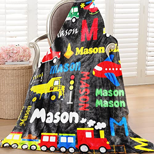 Image of Custom Blanket with Name for Boys Personalized Name Blanket City Transport