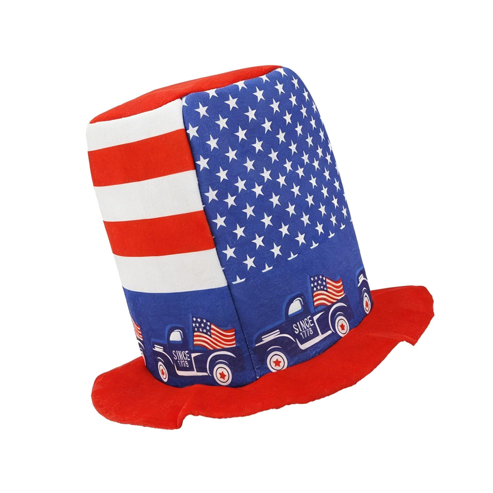 Tsophreniq White Blue Striped Star Christmas Tree Hat Top for Independence Day Parties Decoration and Festival Celebration Nationalistic Striped Star Decoration
