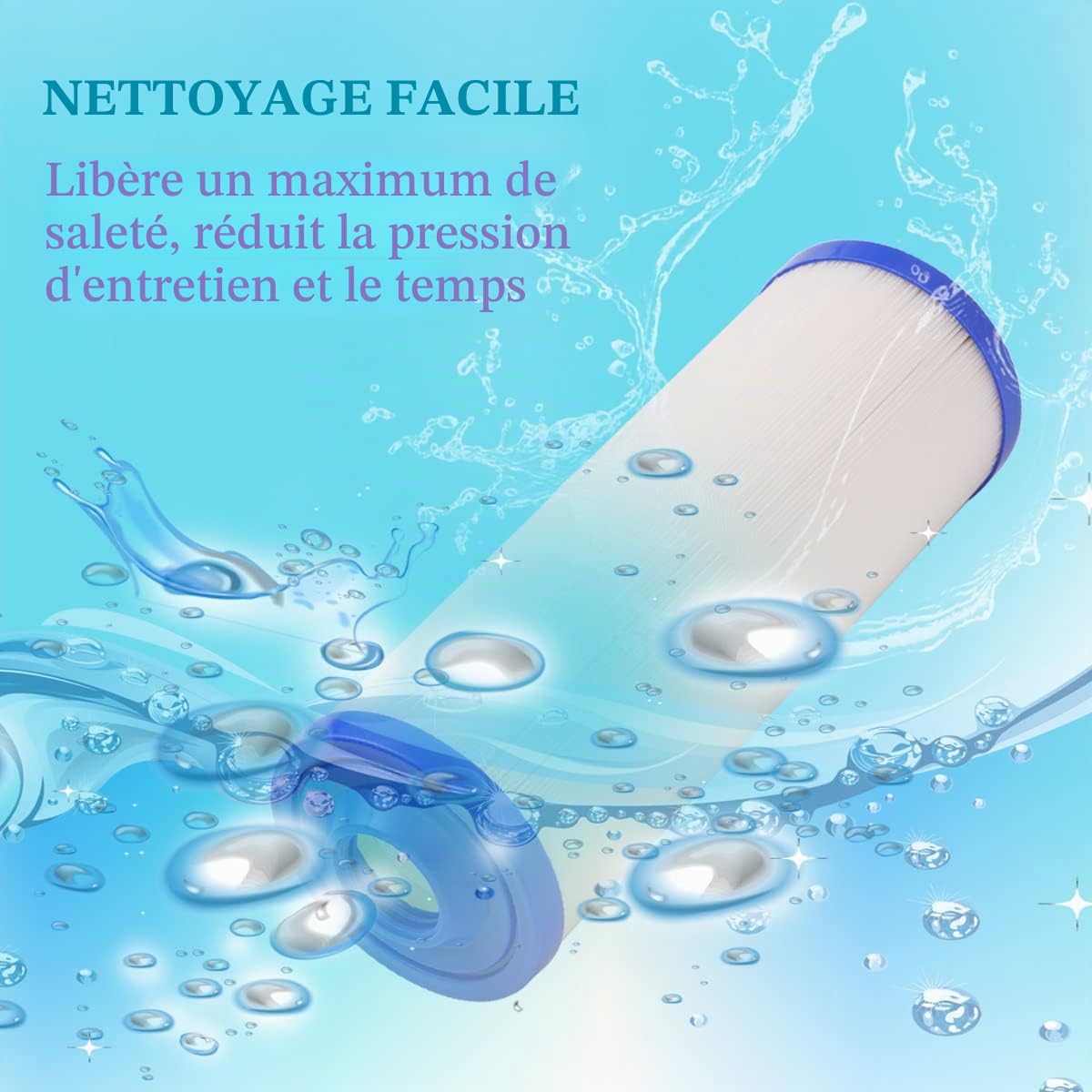 Lot de 2 filtres de Spa, Cartouche de Filtre de Piscine de Rechange pour Pleatco PWW50L, Unicel 4CH-949, Filbur FC-0172, 50 sq. ft. filtres de Spa