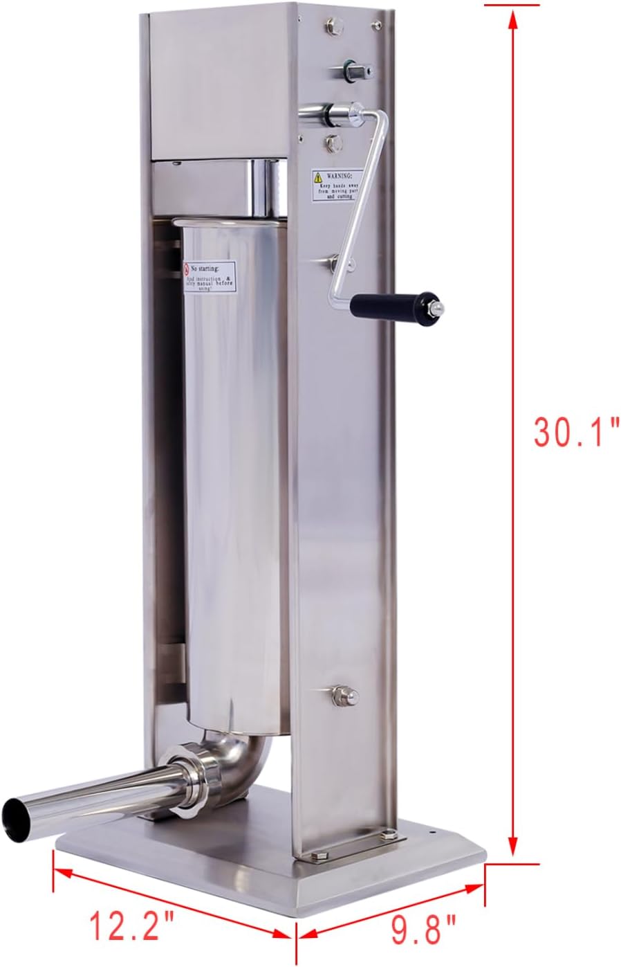 Stainless Steel Commercial Sausage Stuffer, Speed Vertical Sausage Maker 15LB/7L