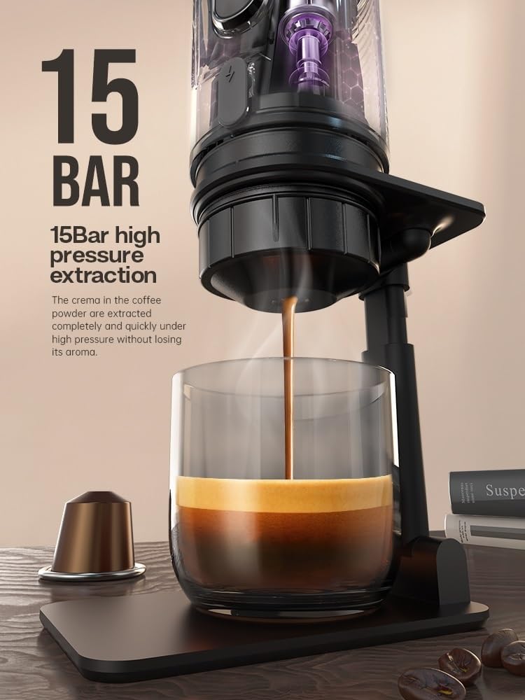 Portable Car & Home Coffee Maker, 12V DC Espresso Machine, Compatible with Nexpresso Dolce Capsules, H4A (Color : H4A Gift box, Size : CHINA_AU)
