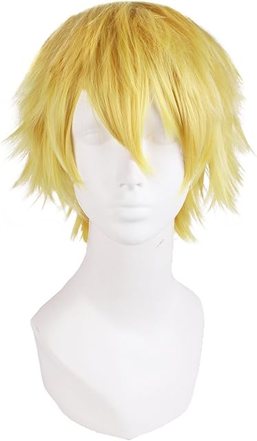 MapofBeauty Cosplay Costume Men's Short Straight Wig (Blonde)